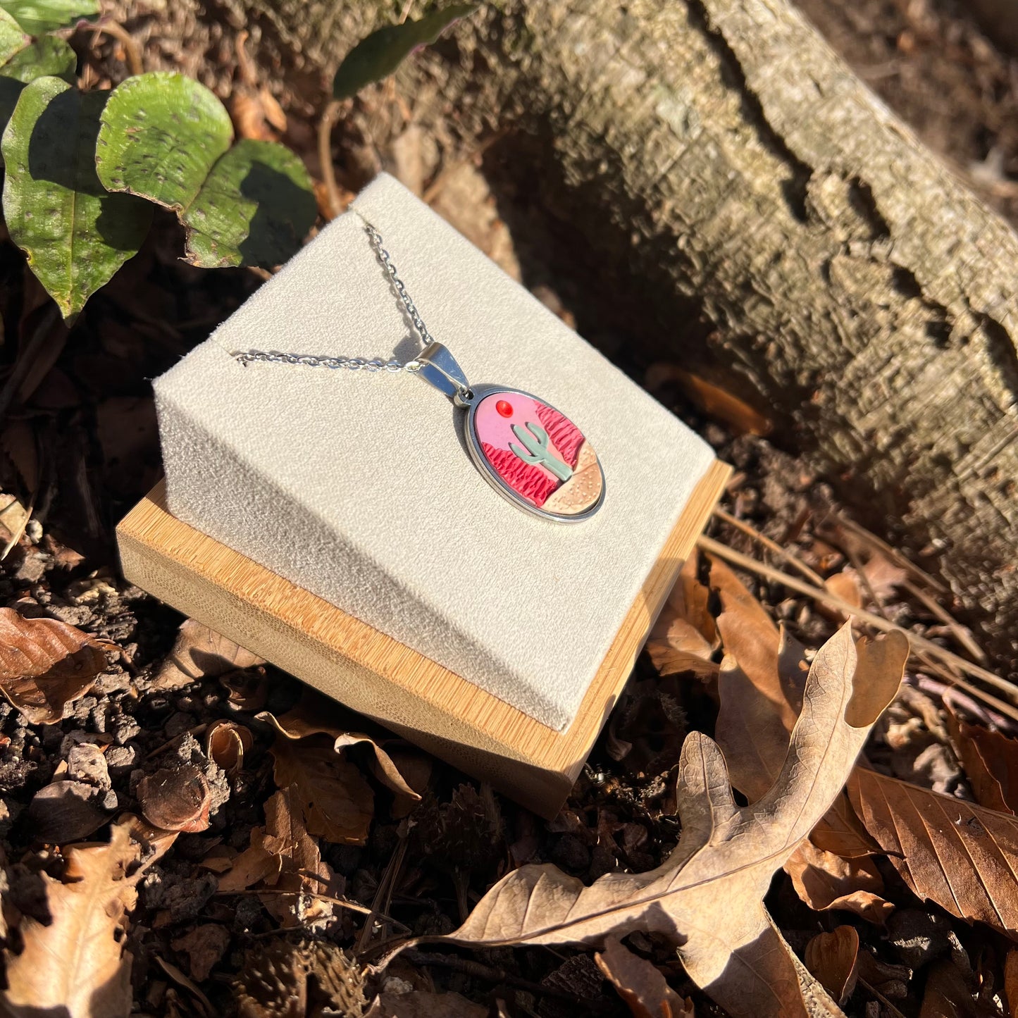 Desert Scene Necklace in Stainless Steel