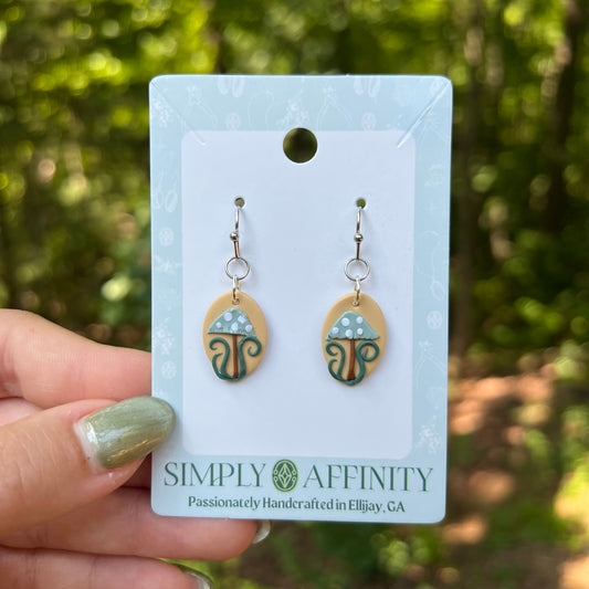 Green Mushroom Earrings