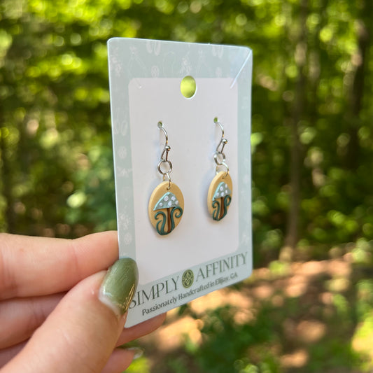 Green Mushroom Earrings