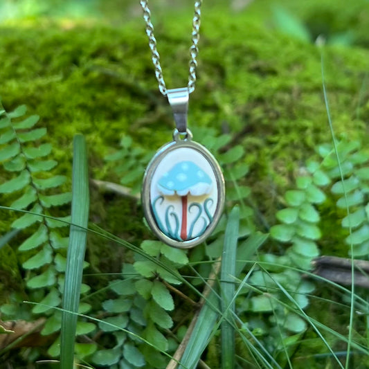 3D Green Mushroom Necklace