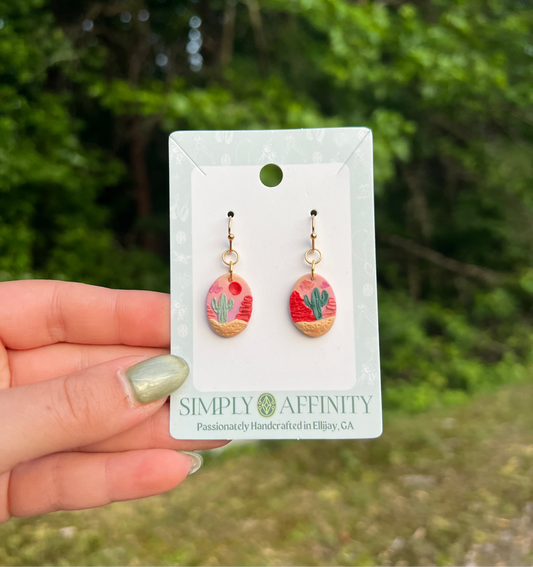 Desert Scene Oval Earrings