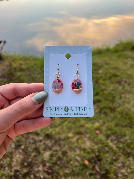 Desert Scene Oval Earrings