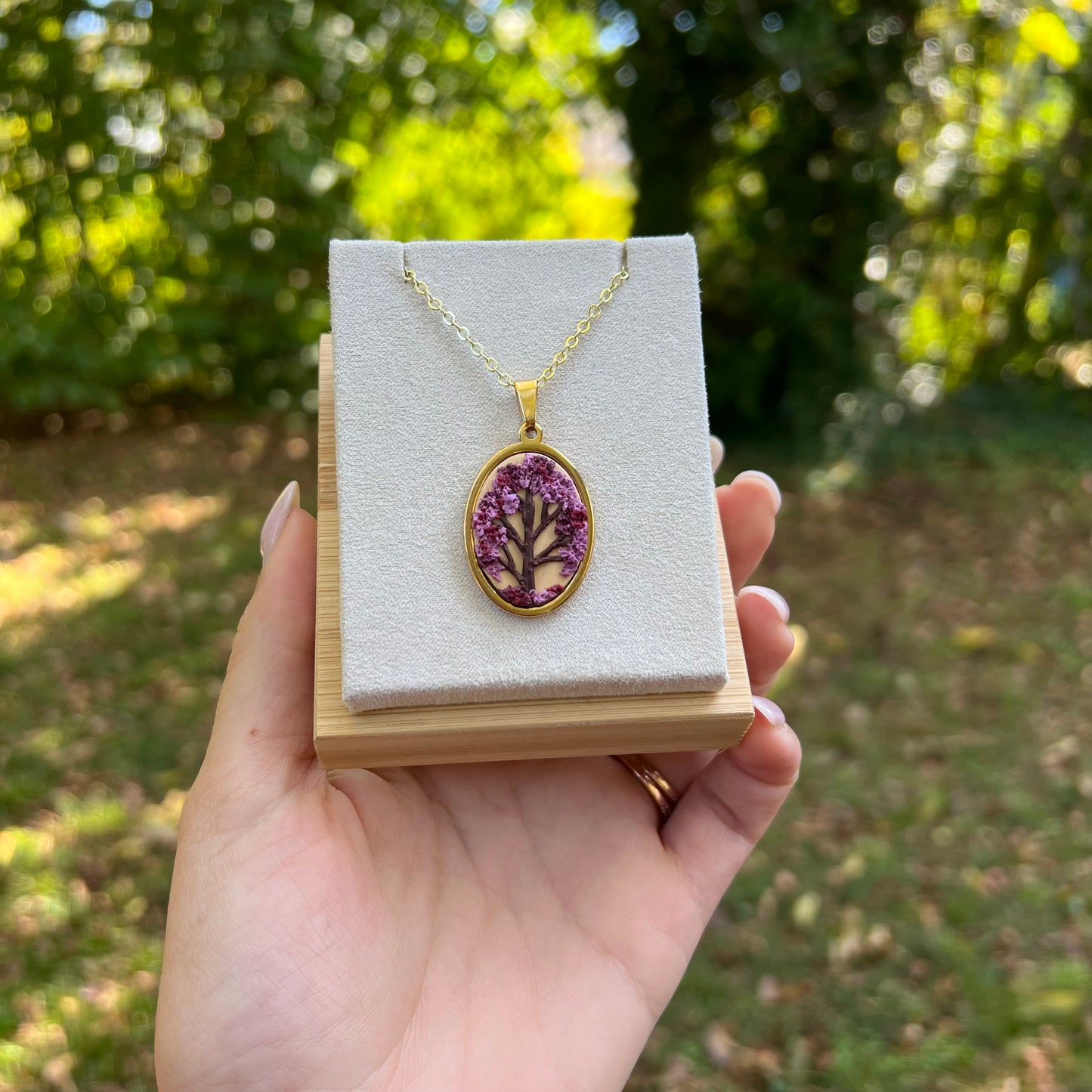 Purple Autumn Tree Necklace