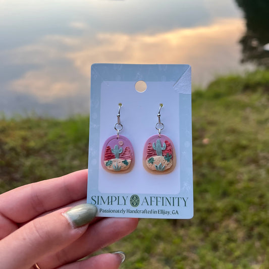 Desert Scene SquOval Earrings