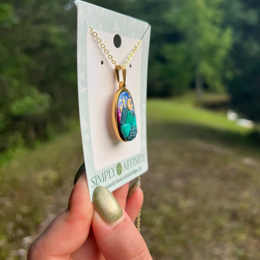 Starry Blue Ridge Mountain Necklace