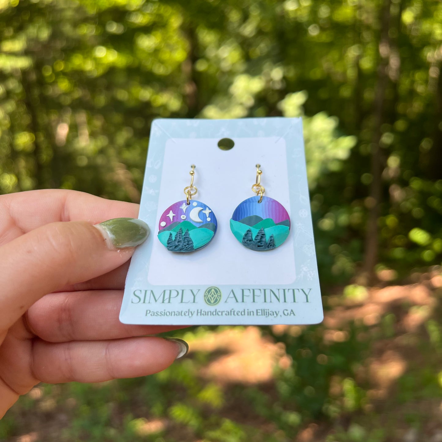 Starry Blue Ridge Mountain Earrings