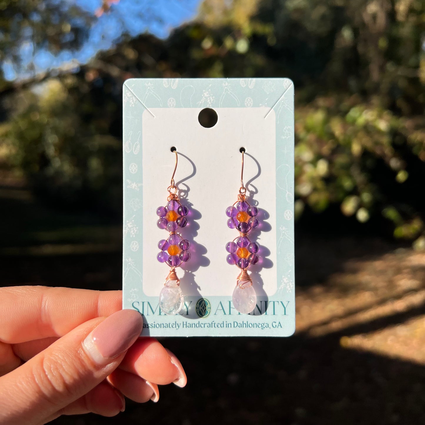 Floral Gemstone Earrings