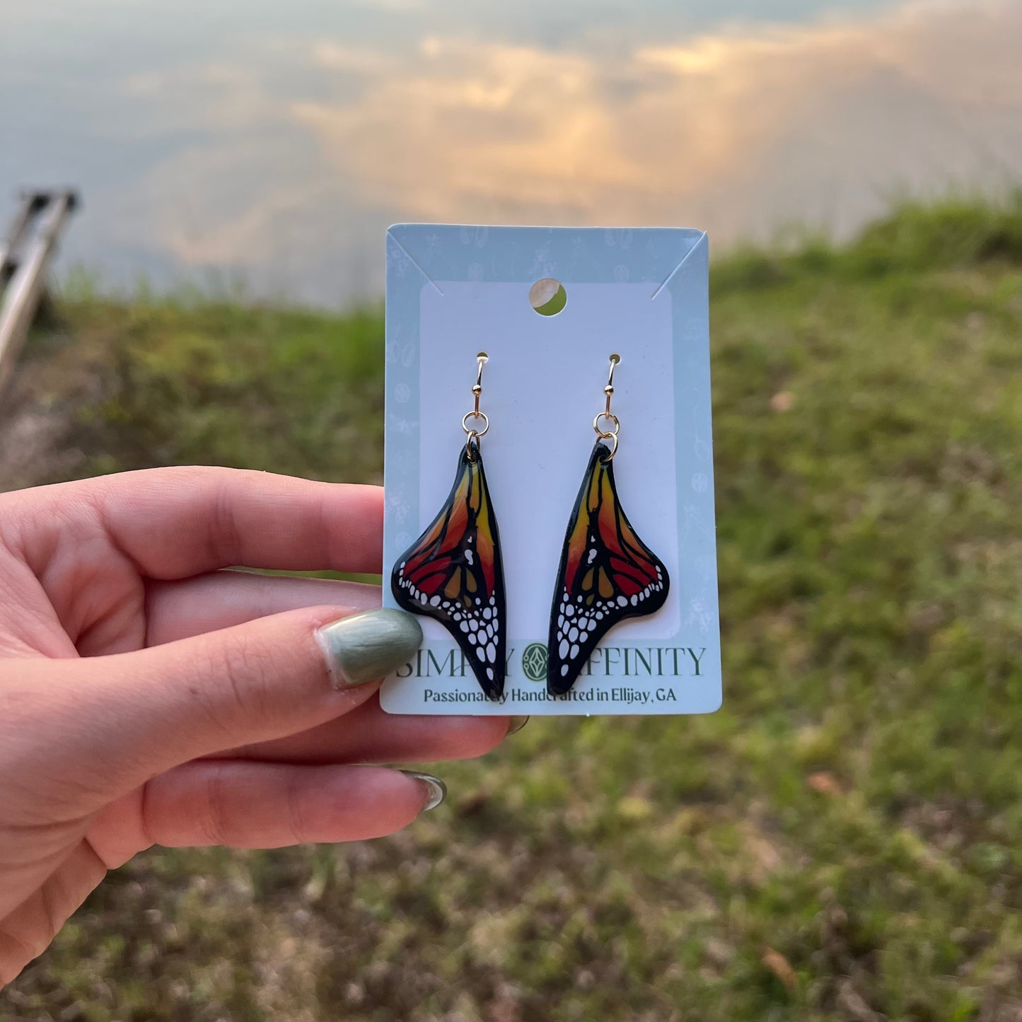 Monarch Butterfly Wing Earrings