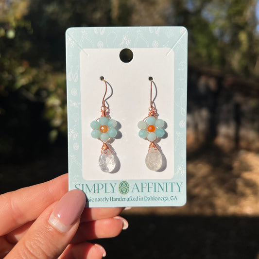 Floral Gemstone Earrings