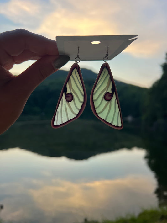 Luna Moth Wing Earrings