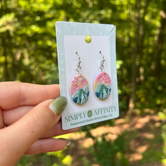 Pastel Mountain Sunset Earrings