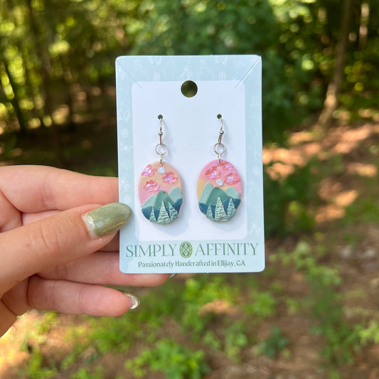 Pastel Mountain Sunset Earrings