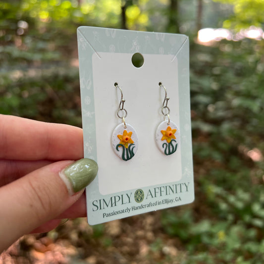 Daffodil Earrings on White