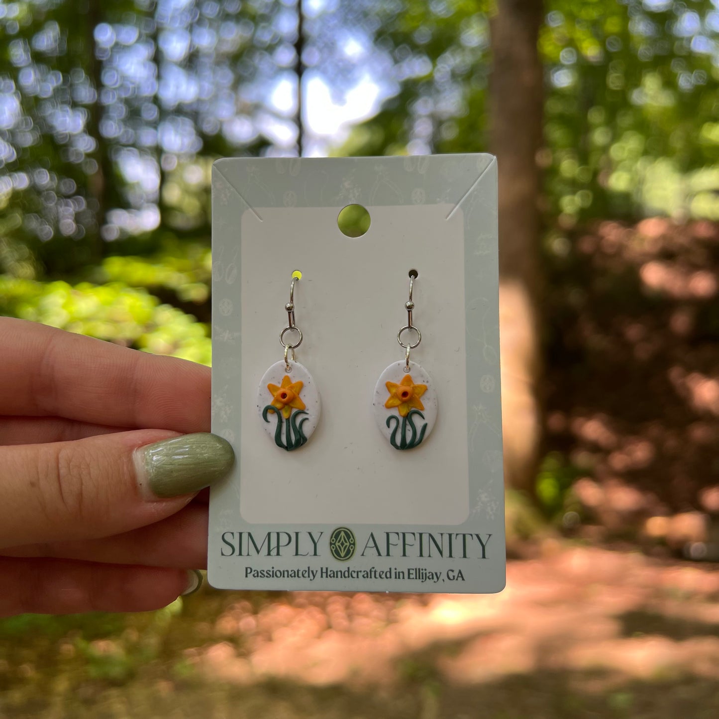 Daffodil Earrings on White