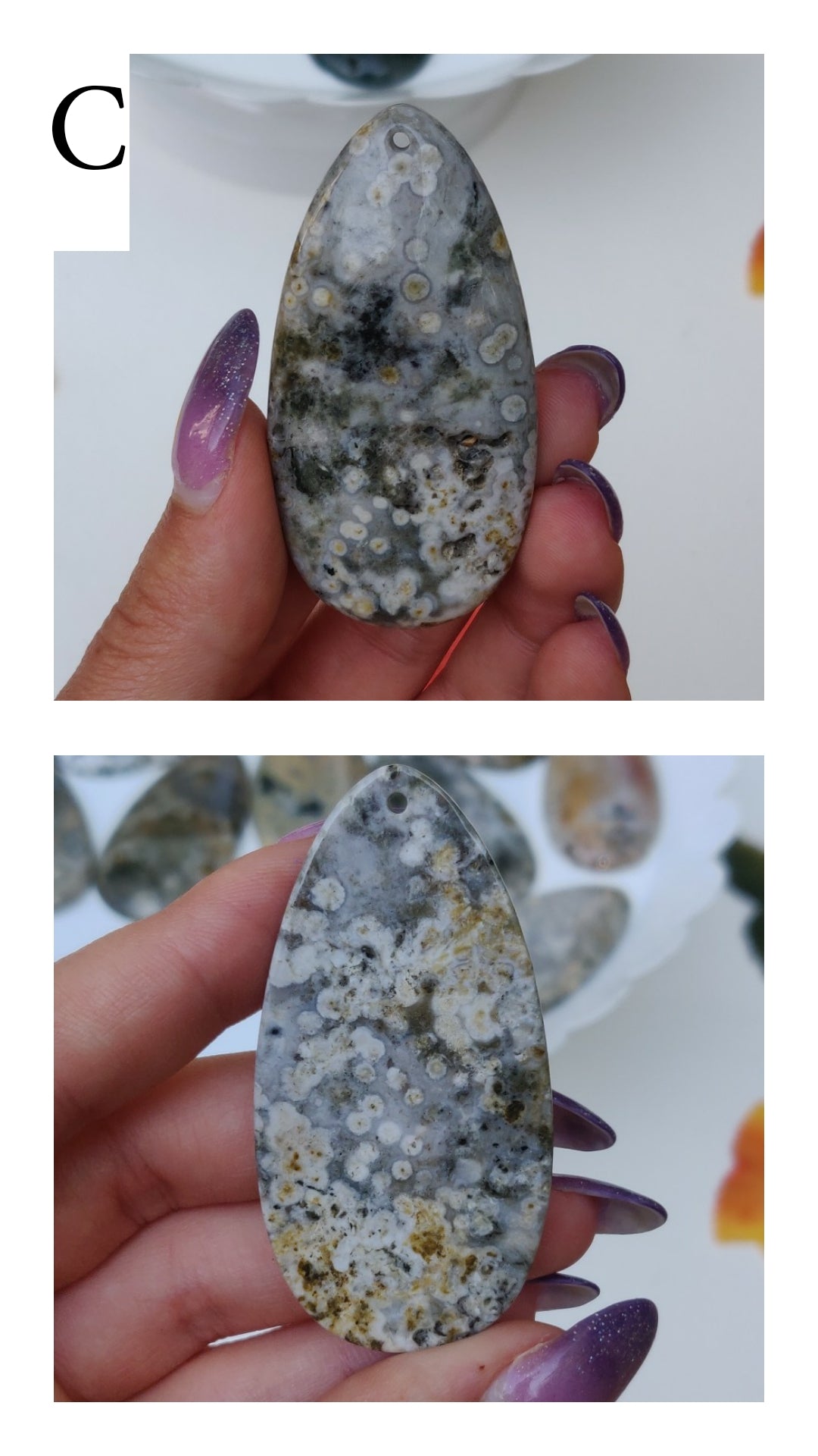 Ocean Jasper Cabochon (Top Drilled) - choose your favorite!