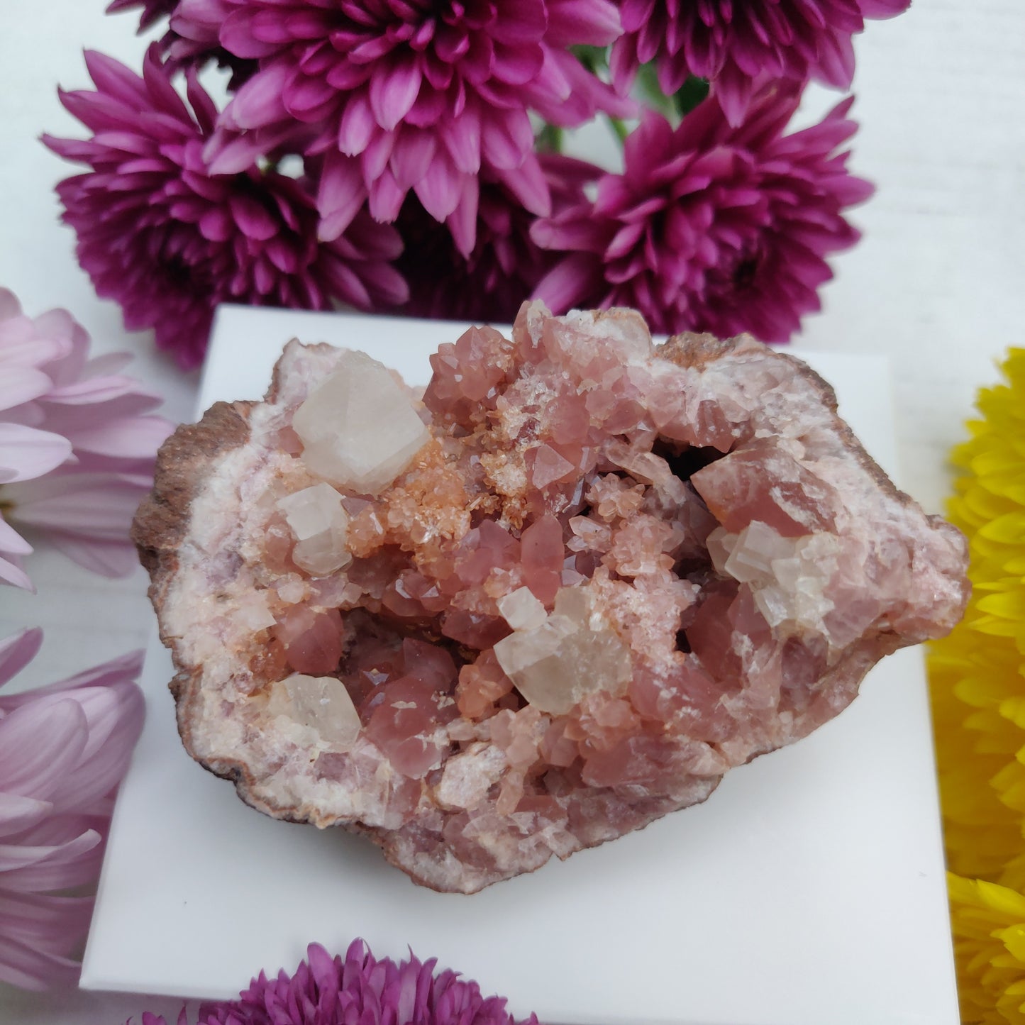 Pink Amethyst Geode with Fluorescent Calcite (#M3) - Simply Affinity