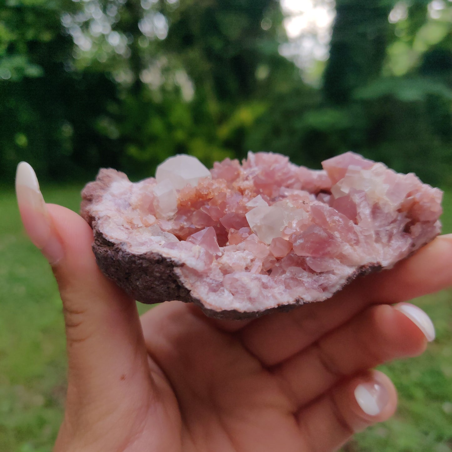 Pink Amethyst Geode with Fluorescent Calcite (#M3) - Simply Affinity