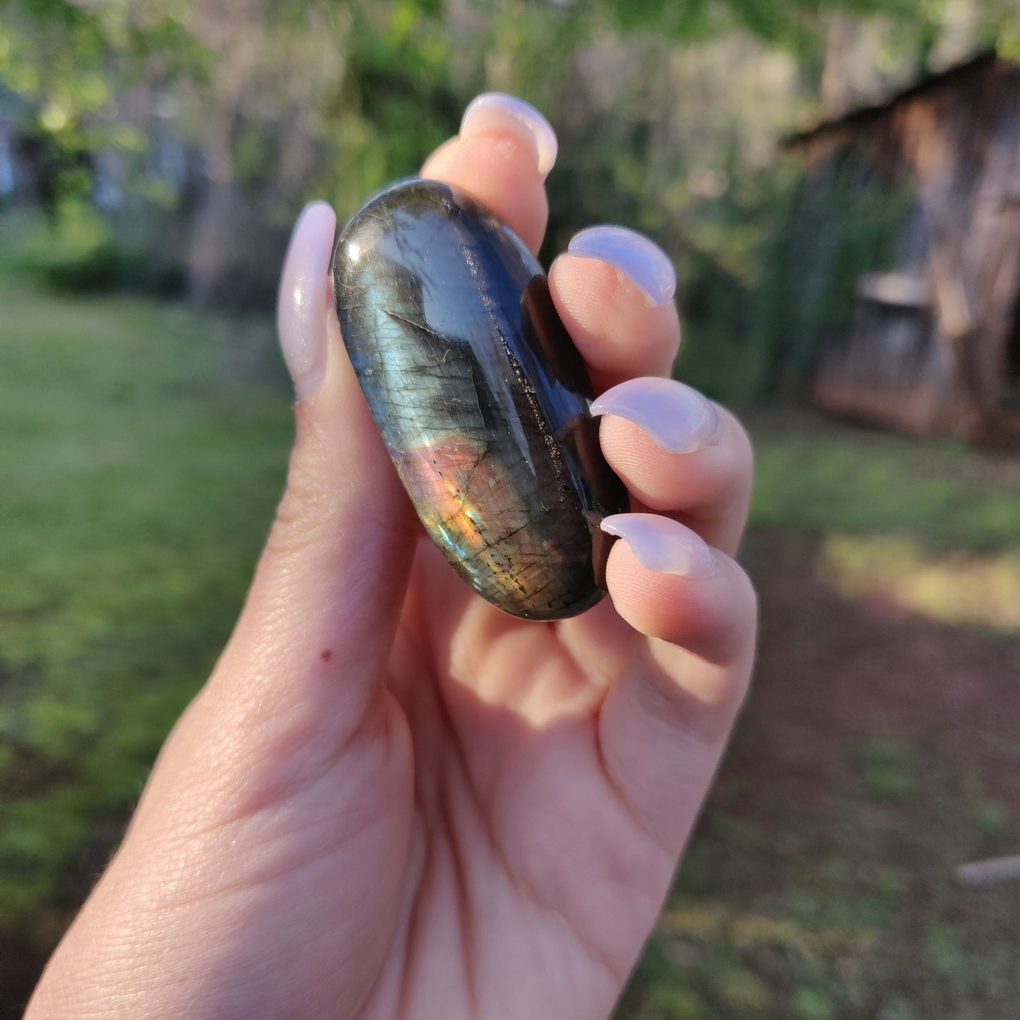 Labradorite Palm Stone (#160)