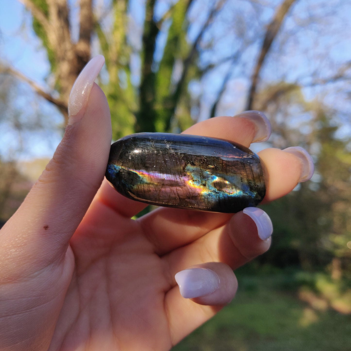 Labradorite Palm Stone (#160)
