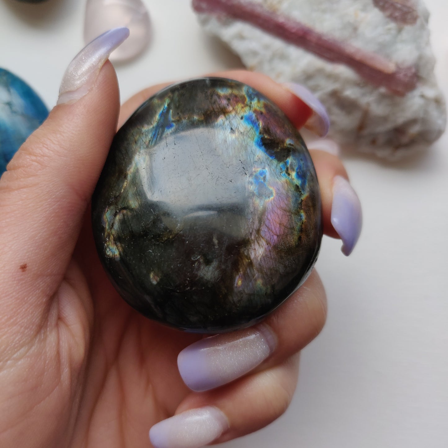Labradorite Palm Stone (#157)