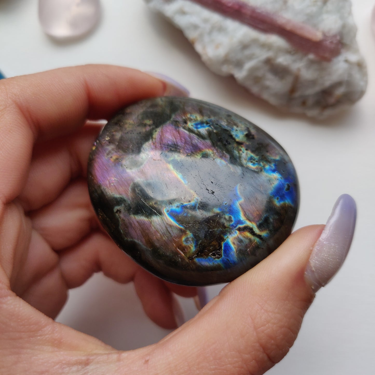 Labradorite Palm Stone (#157)