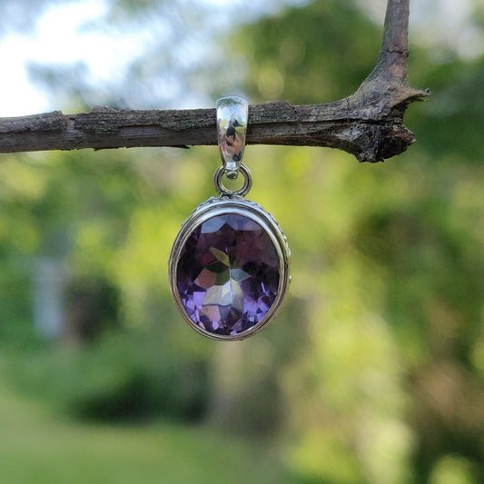 Amethyst Pendant with rainbow inclusion (#2) - Simply Affinity