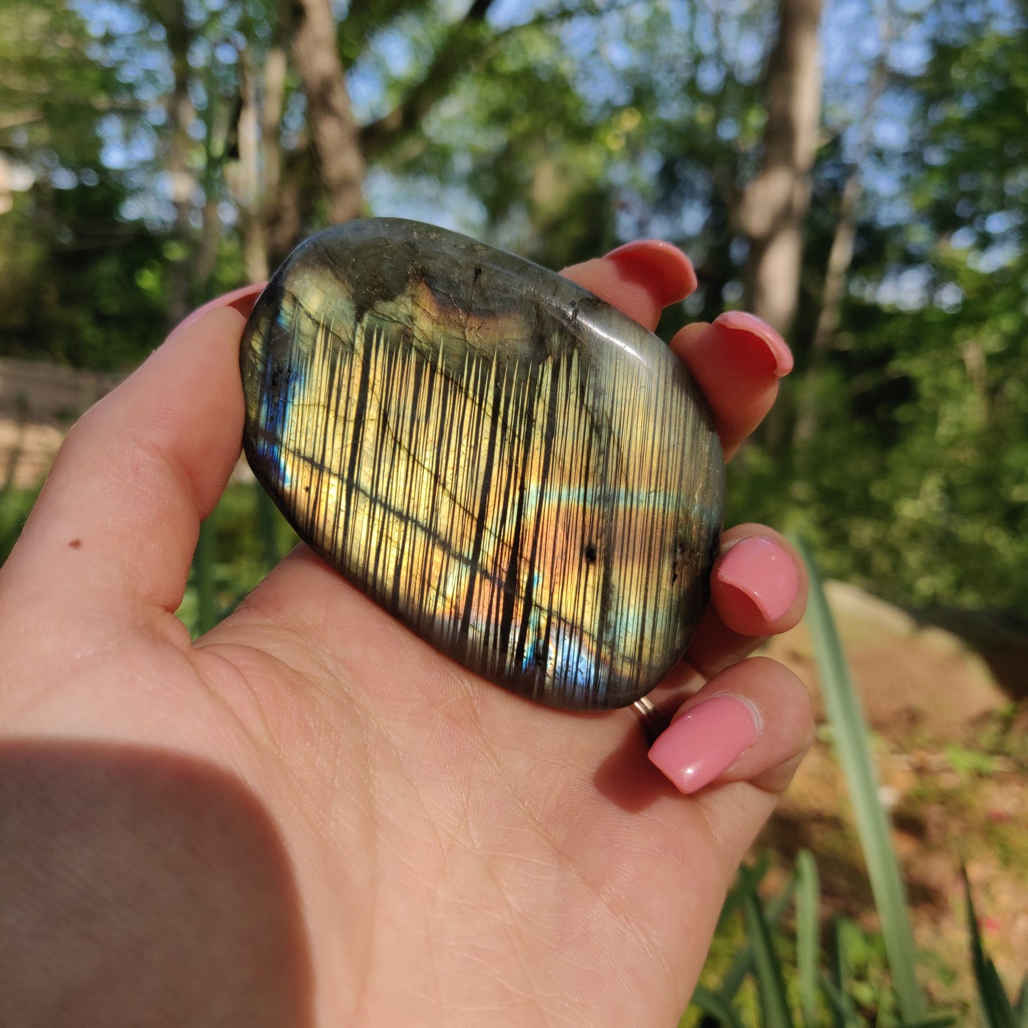 Labradorite Palm Stone (#5a)