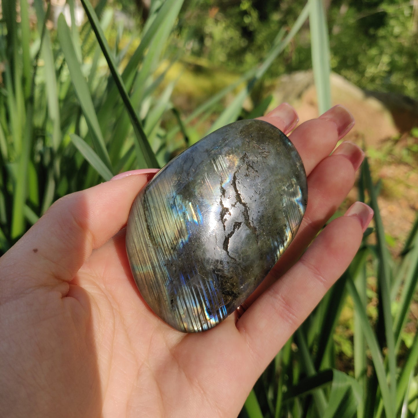 Labradorite Palm Stone (#5a)