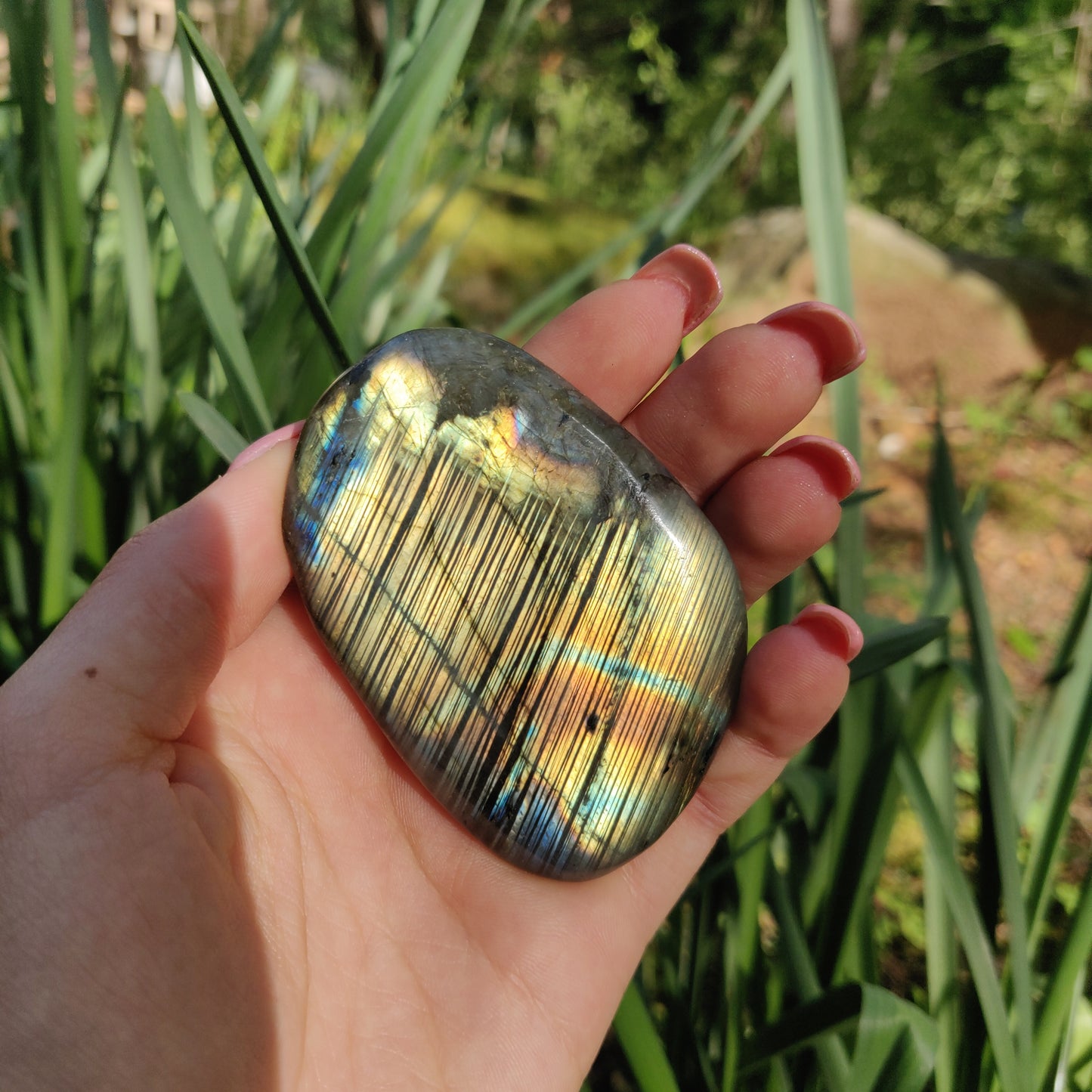 Labradorite Palm Stone (#5a)