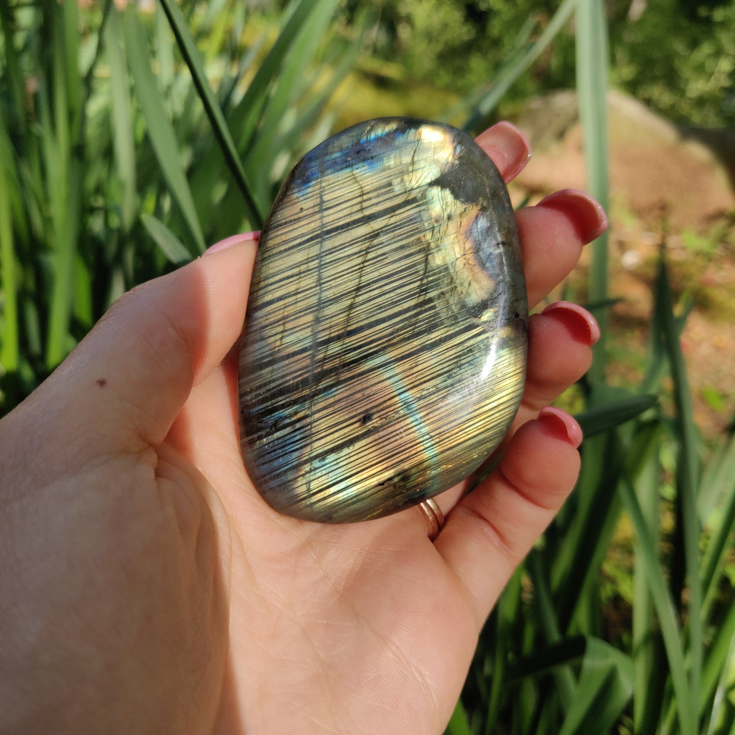 Labradorite Palm Stone (#5a)