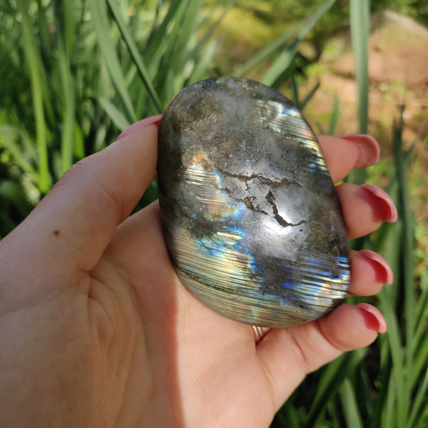 Labradorite Palm Stone (#5a)