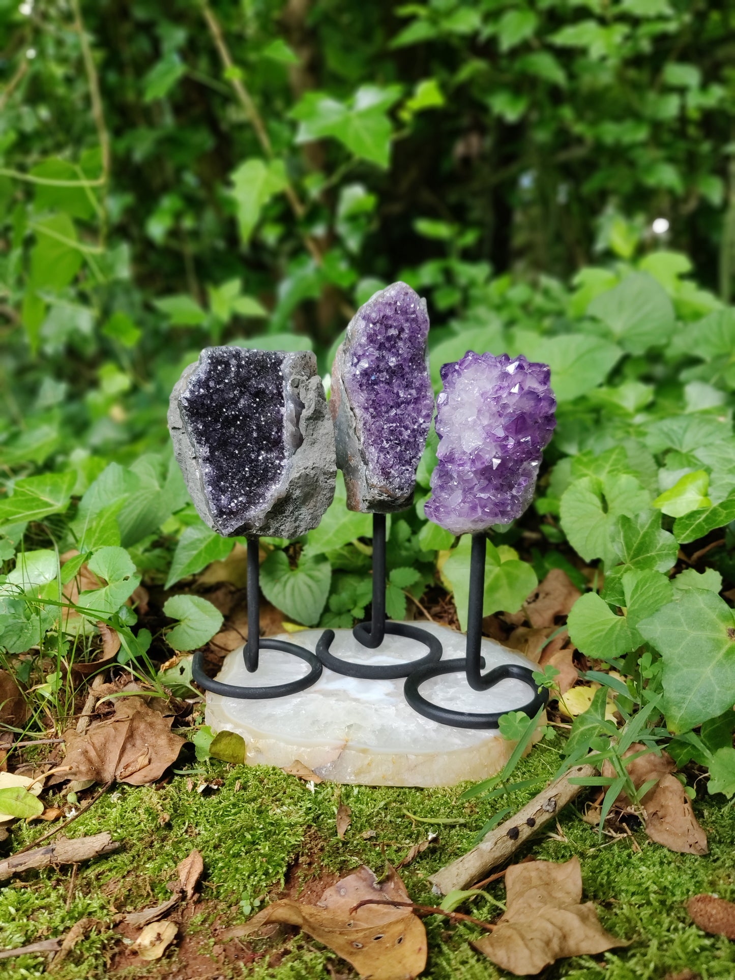 Amethyst Druzy Free Form on Metal Stand (#3) - Simply Affinity