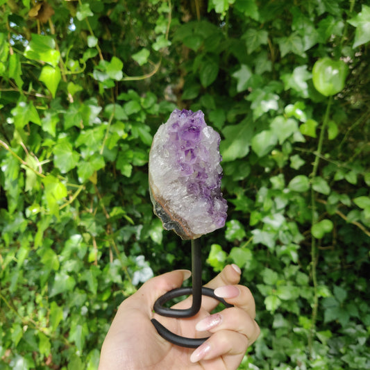 Amethyst Druzy Free Form on Metal Stand (#1) - Simply Affinity