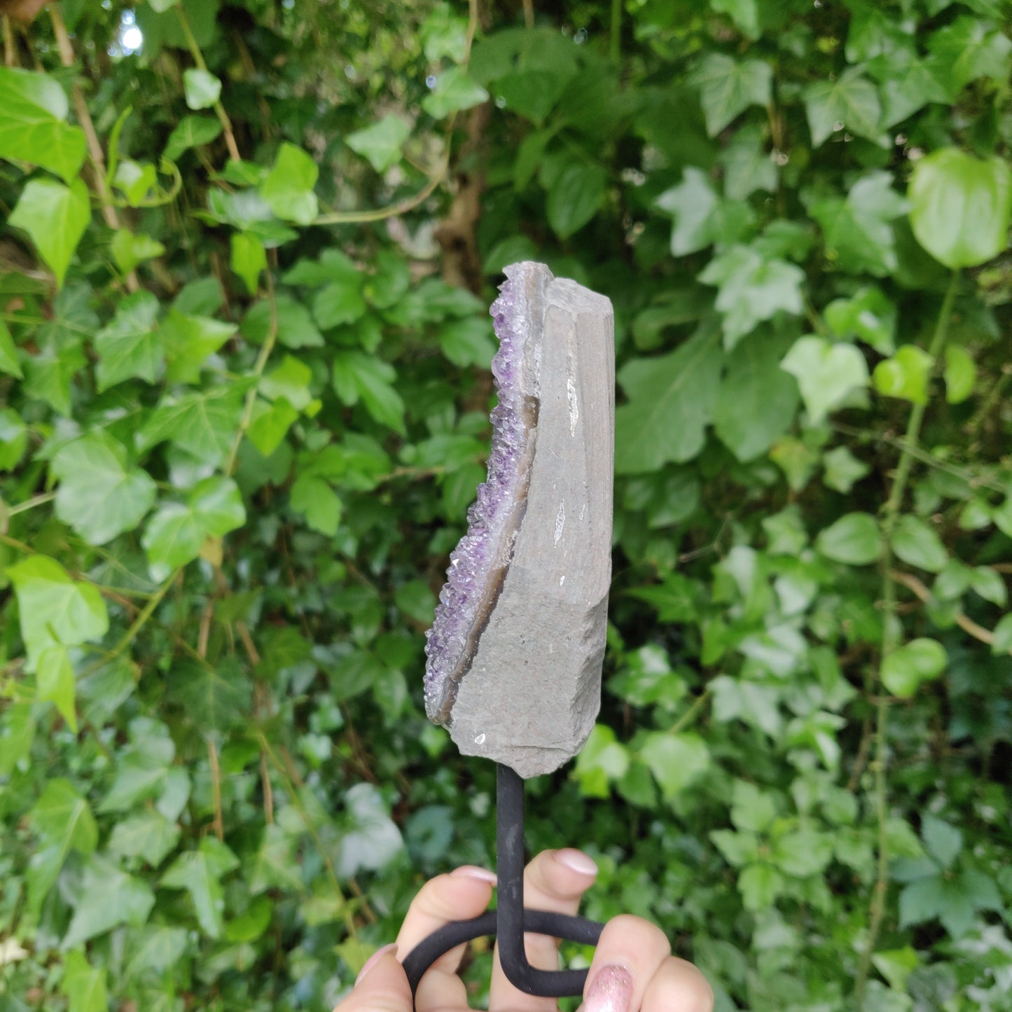 Amethyst Druzy Free Form on Metal Stand (#2) - Simply Affinity