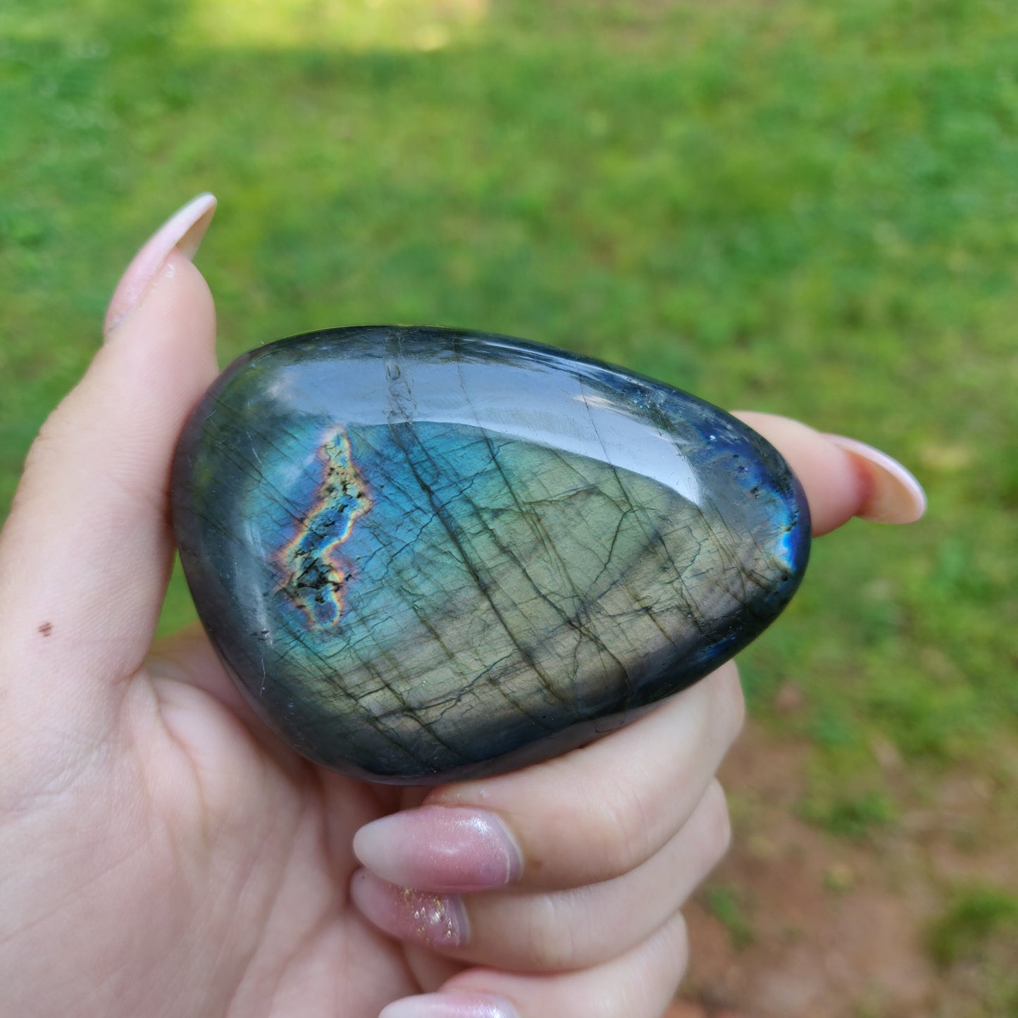 Labradorite Palm Stone (#M7)