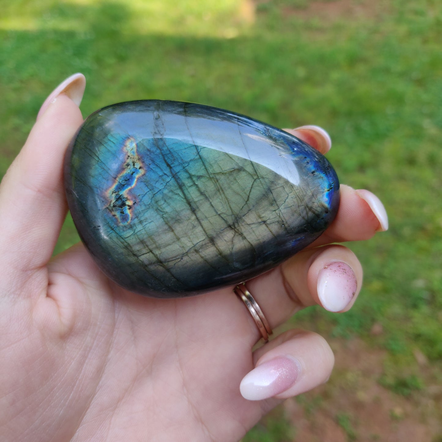 Labradorite Palm Stone (#M7)
