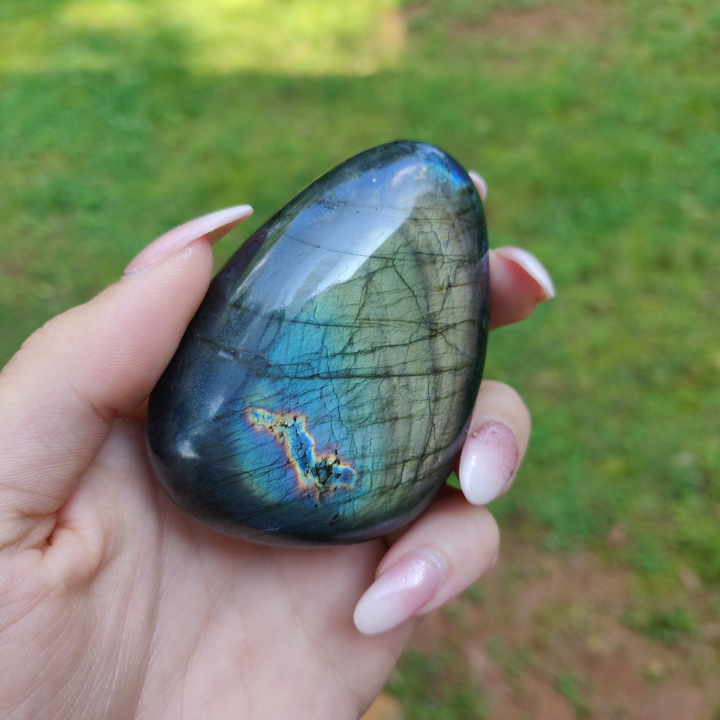 Labradorite Palm Stone (#M7)