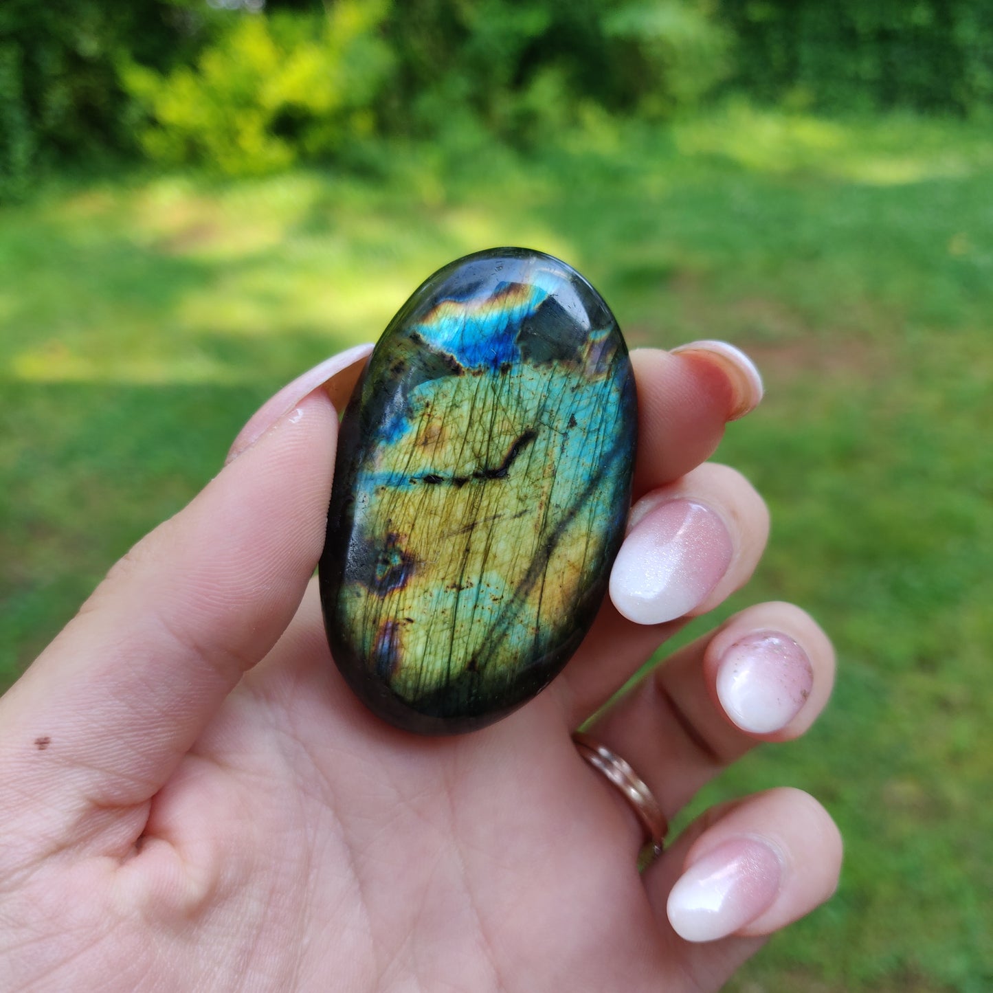 Labradorite Palm Stone (#M4)