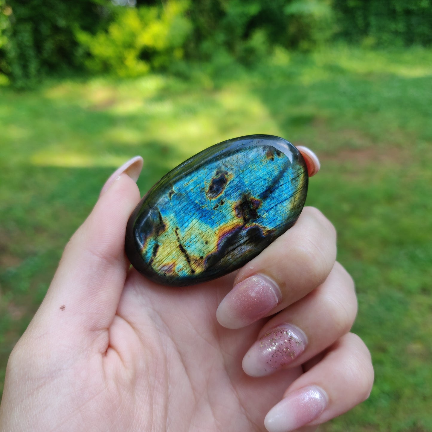 Labradorite Palm Stone (#M4)