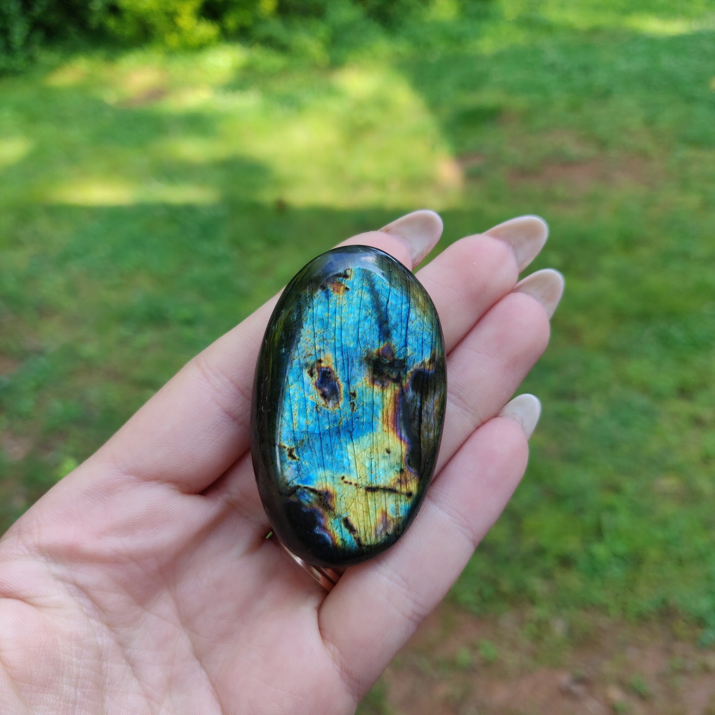 Labradorite Palm Stone (#M4)