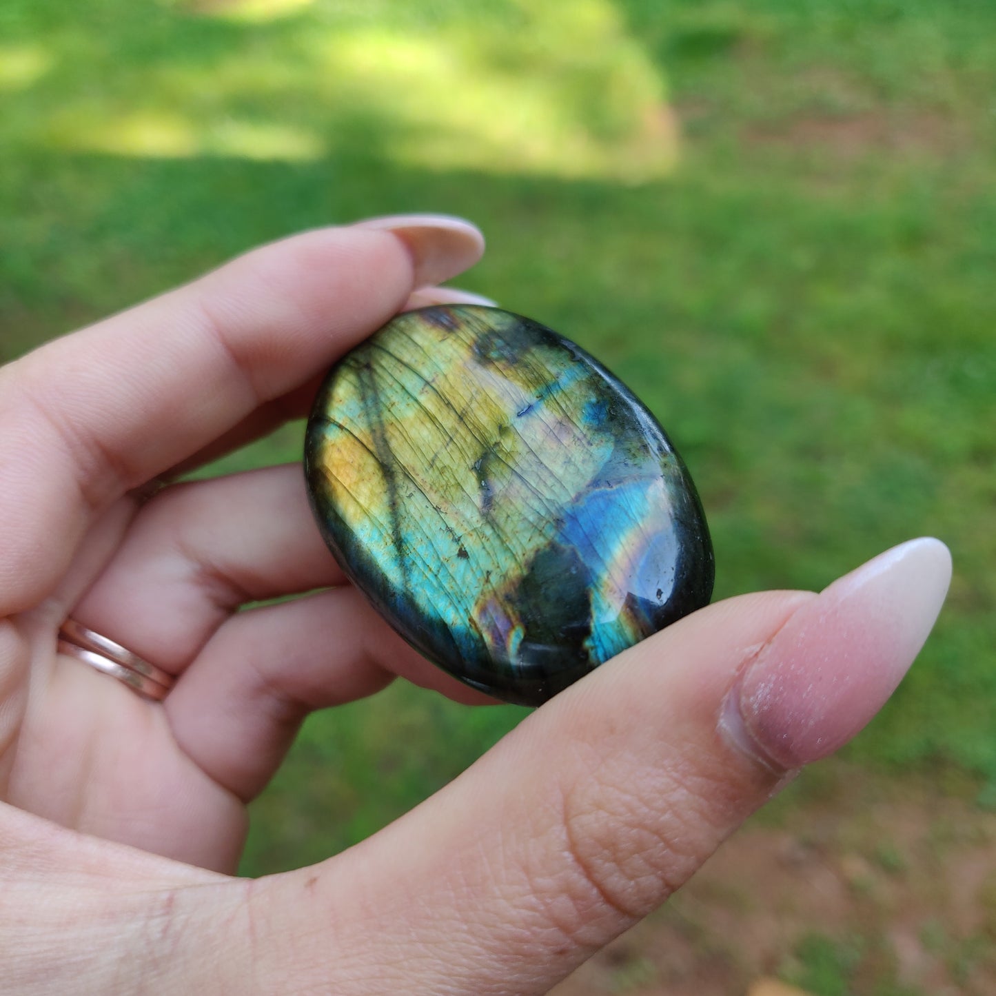 Labradorite Palm Stone (#M4)