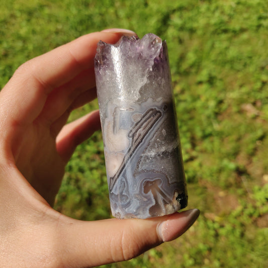 Amethyst Druzy Cylinder (#6) - Simply Affinity