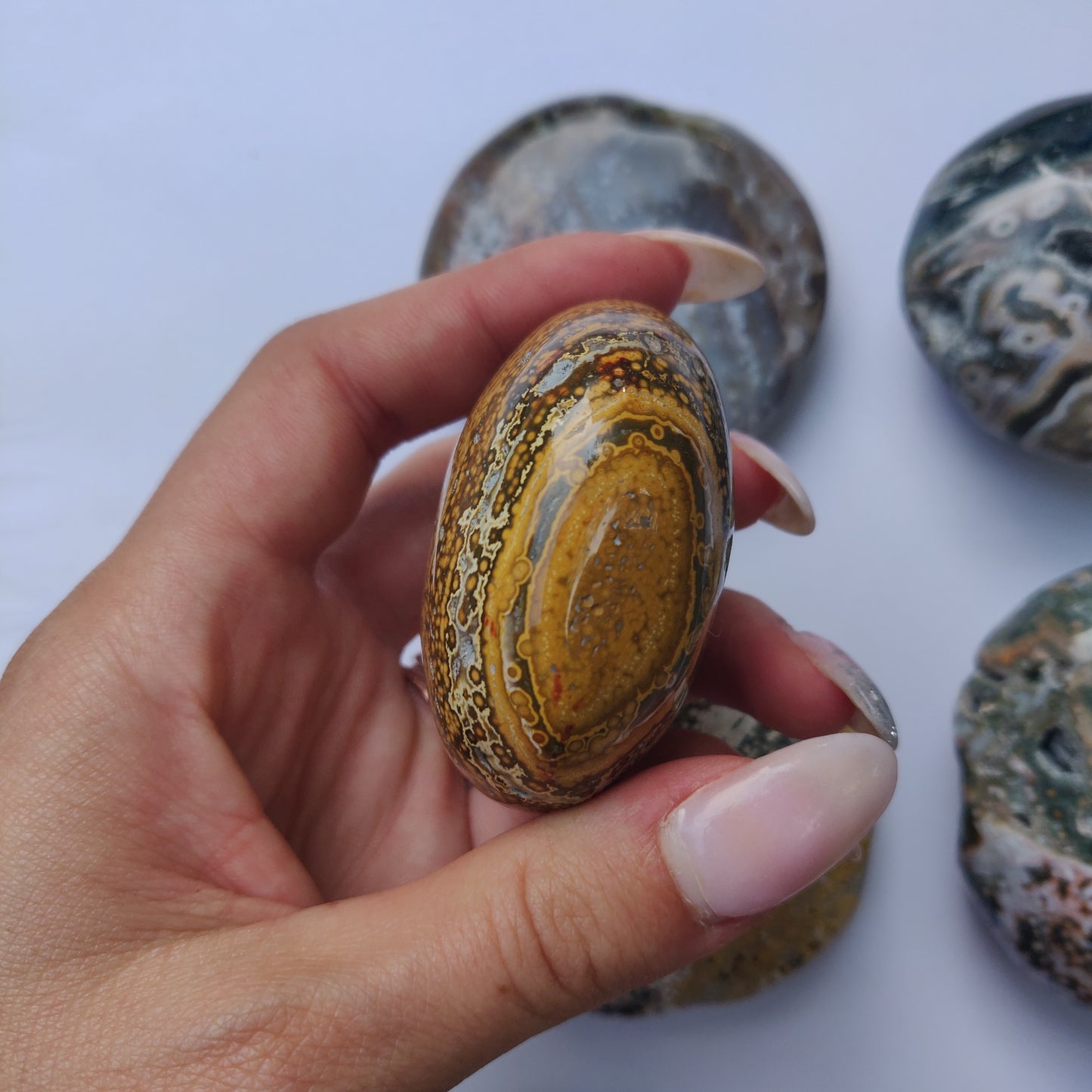 Ocean Jasper Palm Stone (#4)