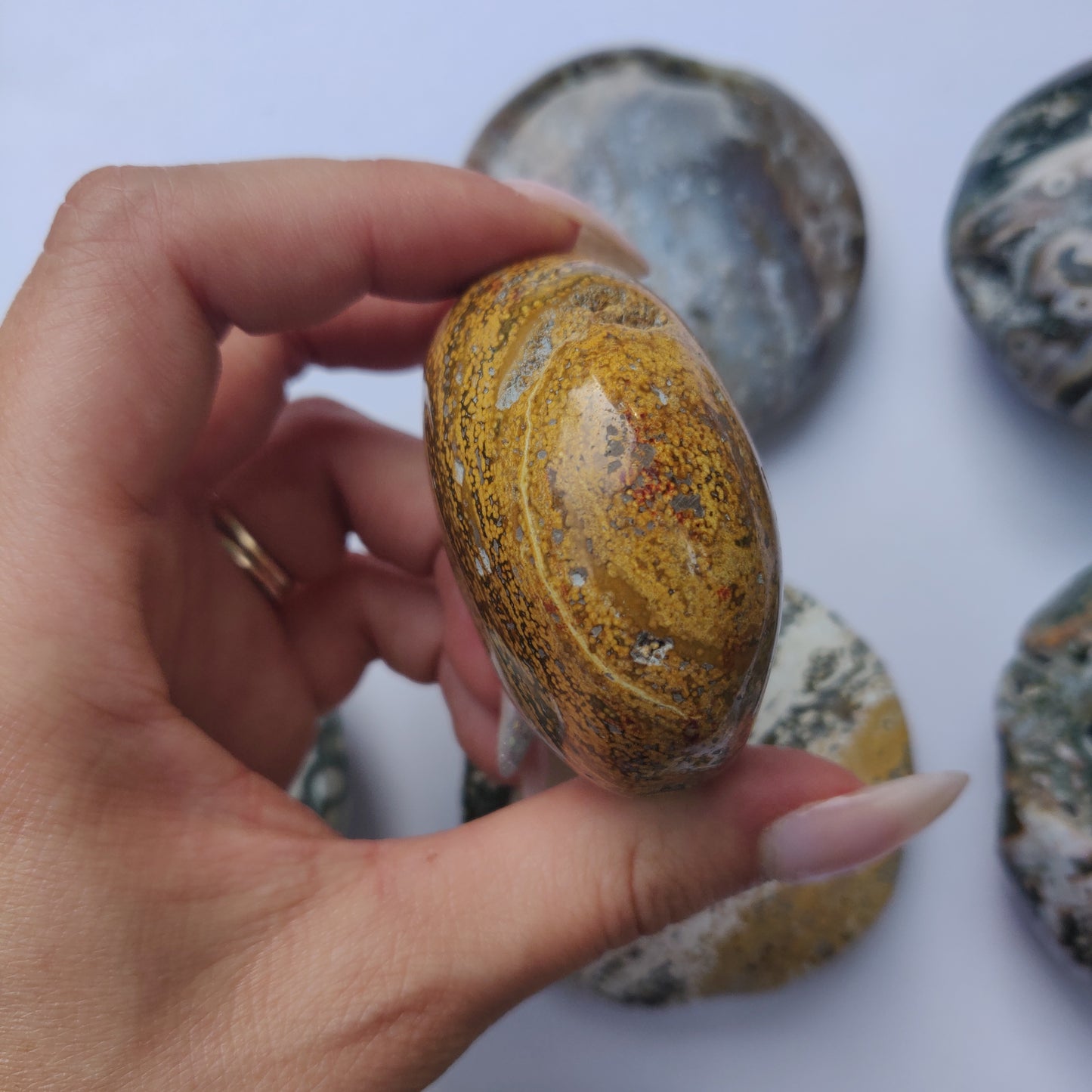 Ocean Jasper Palm Stone (#4)