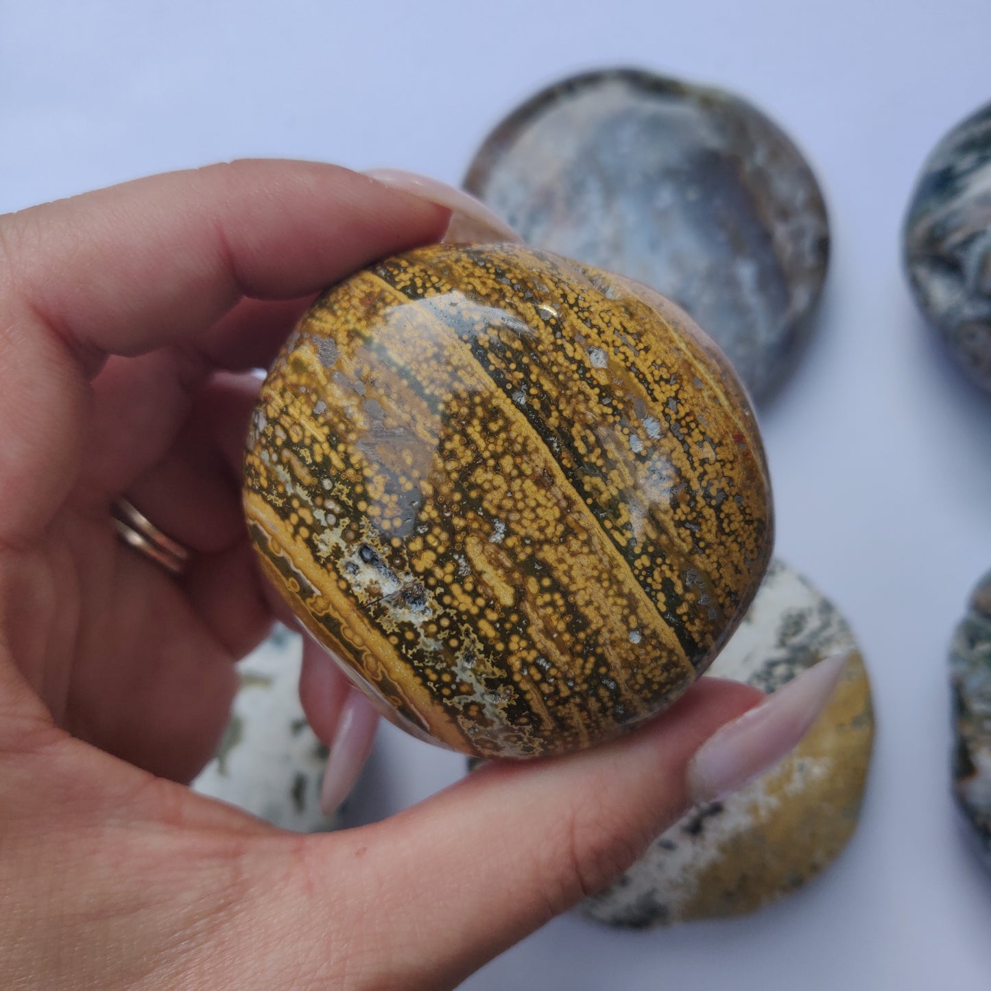 Ocean Jasper Palm Stone (#4)