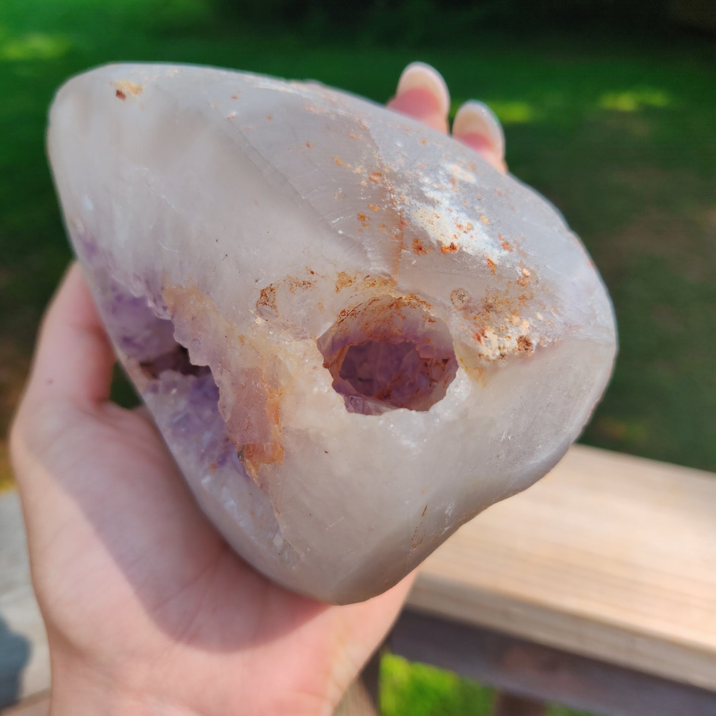 Large Amethyst Agate Geode - over 2 LBS! (#J1)