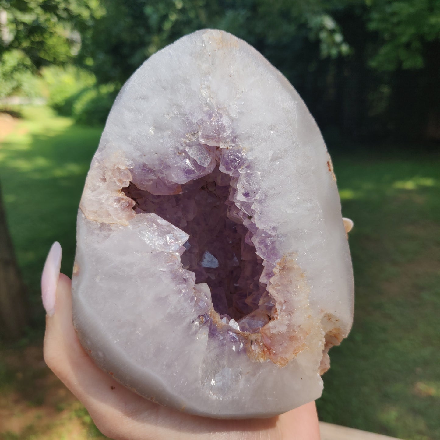 Large Amethyst Agate Geode - over 2 LBS! (#J1)