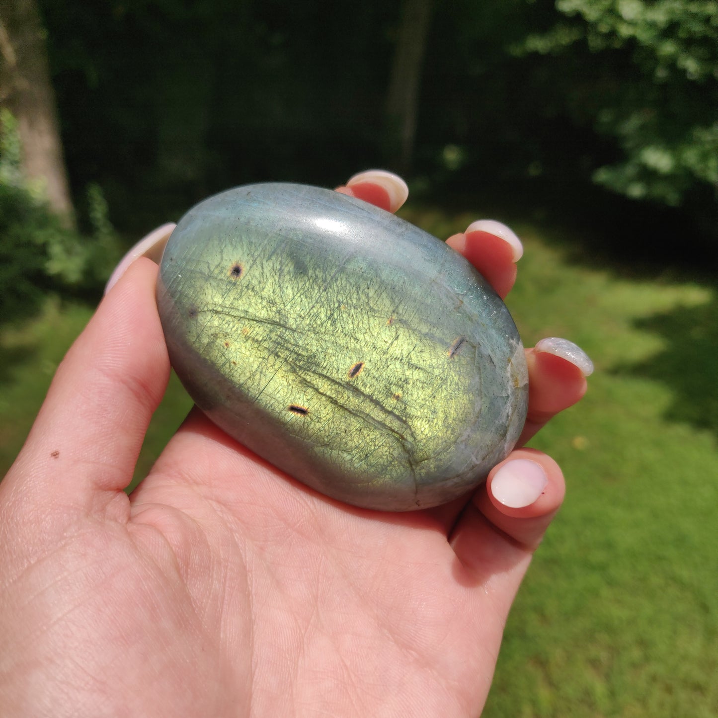 Labradorite Palm Stone (#J8)
