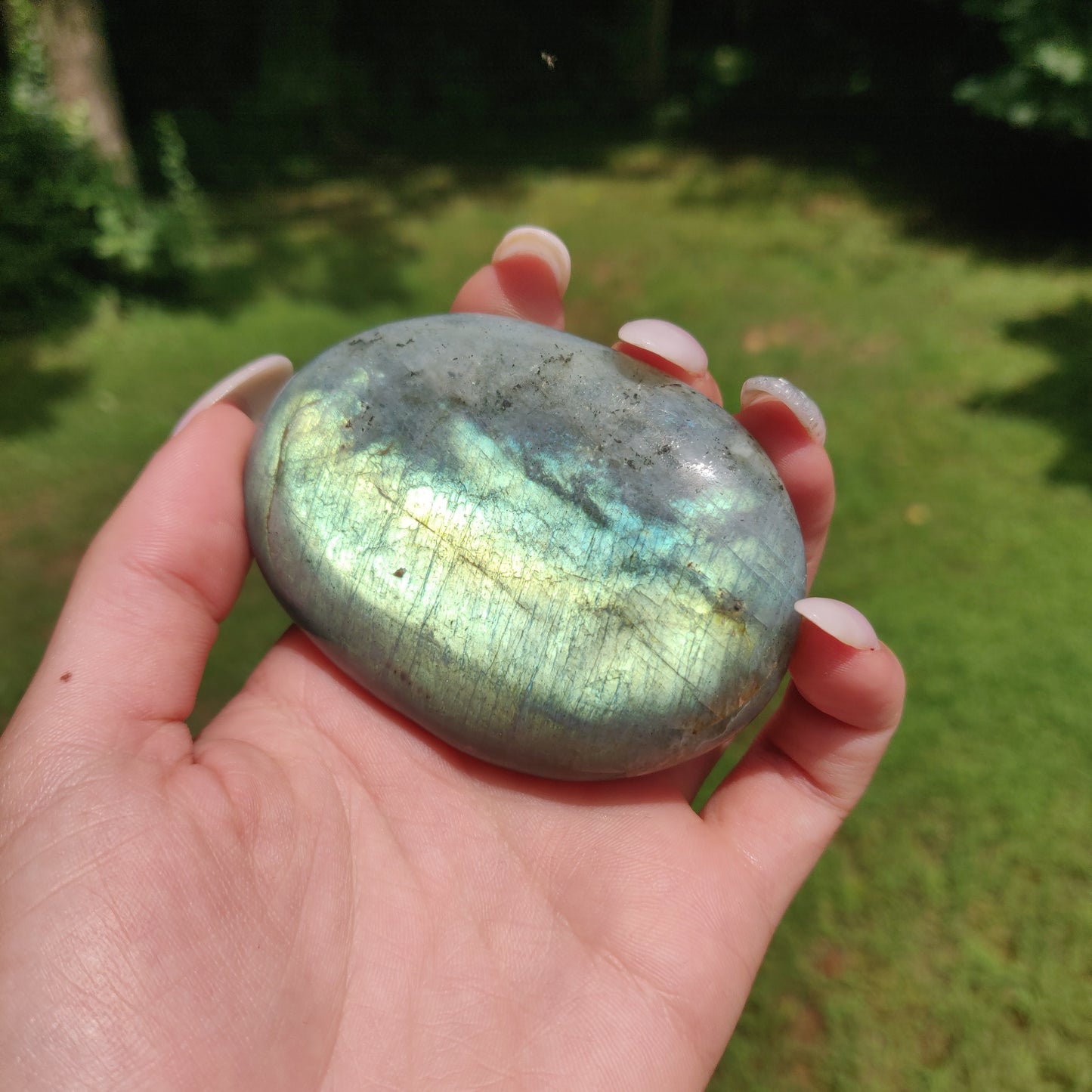 Labradorite Palm Stone (#J8)
