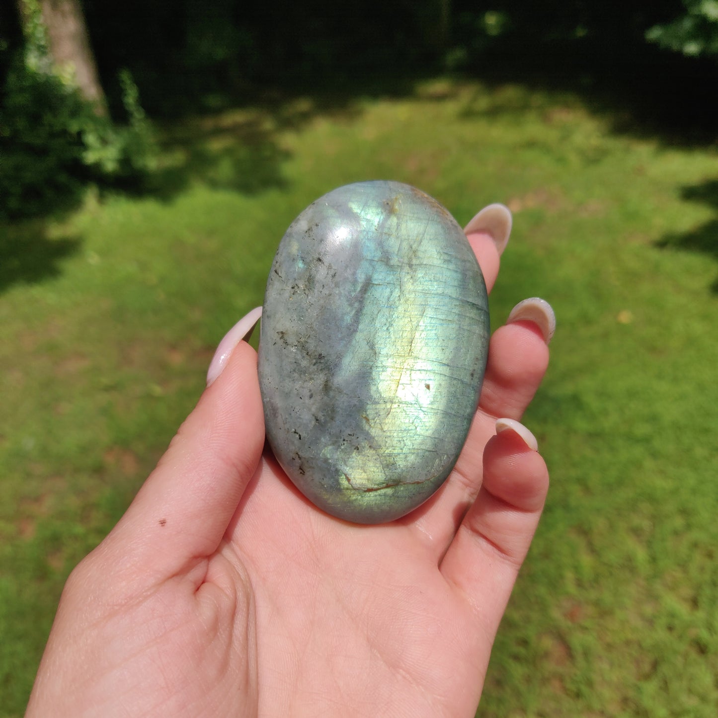 Labradorite Palm Stone (#J8)
